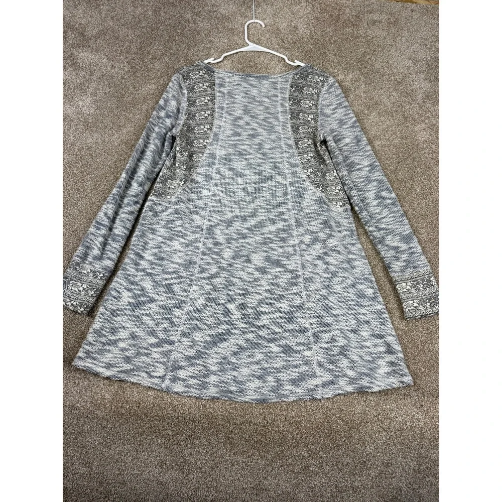 Saturday Sunday Anthropologie Blue Marled Knit Tunic Dress Long Sleeve Pockets S